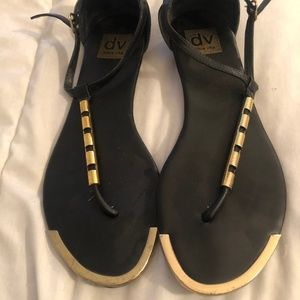 Black and gold sandals size 8